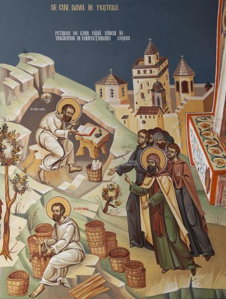 Frescă din Pridvor - viața Sf. Sava cel Sfințit
